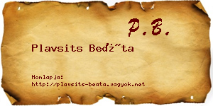 Plavsits Beáta névjegykártya